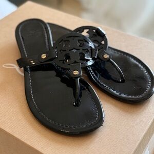 Tory Burch Black Patent Sandals